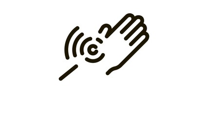 Poster - Hand Ache Icon Animation. black Hand Ache animated icon on white background