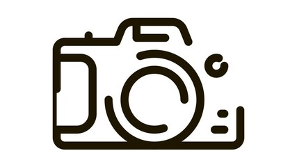 Poster - Camera Icon Animation. black Camera animated icon on white background