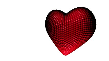Poster - Volumetric 3D heart made of red balls. Love.
