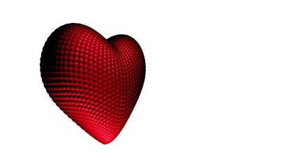 Poster - Volumetric 3D heart made of red balls. Love.