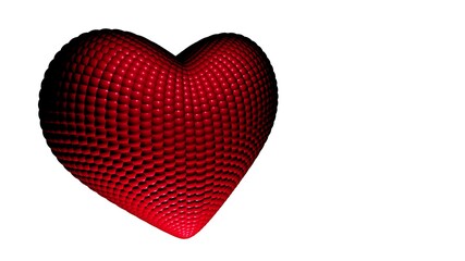 Poster - Volumetric 3D heart made of red balls. Love.