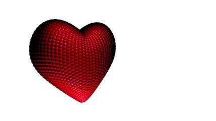 Poster - Illustration of a volumetric textured 3D heart on a white background. 