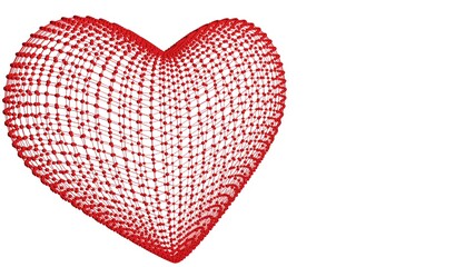 Poster - 3d voluminous heart on a white background from small balls. Graphic arts. For Valentine's Day.