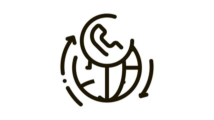 Poster - Online Telecommunications Icon Animation. black Online Telecommunications animated icon on white background