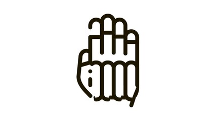 Canvas Print - Protective Glove Icon Animation. black Protective Glove animated icon on white background