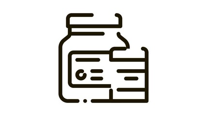 Poster - Medicine Healthcare Bottles Supplements animated black icon on white background