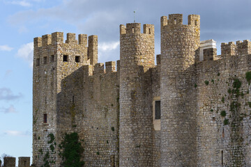 Obidos beautiful village castle stronghold fort tower in Portugal