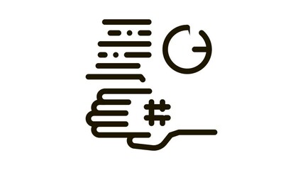 Poster - Skin Cell Biohacking animated black icon on white background