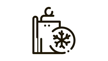 Poster - People Heating Point Biohacking animated black icon on white background