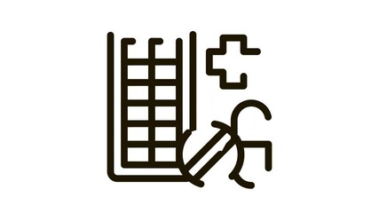 Poster - Pharmacy Biohacking animated black icon on white background