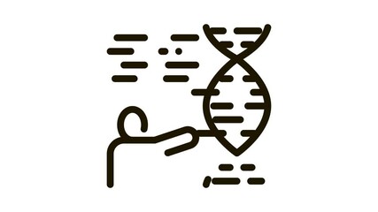 Poster - Human Genetics Research Biohacking animated black icon on white background