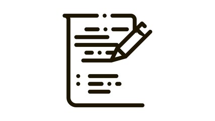 Poster - Pen Writing On Paper List Agile Element animated black icon on white background