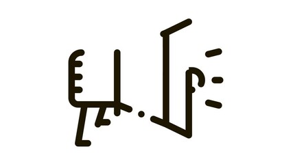 Poster - Loudspeaker Megaphone Agile Element animated black icon on white background