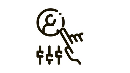 Poster - Hand Settings And Man Silhouette Agile animated black icon on white background