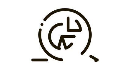 Aufkleber - Round Graph In Center Agile Arrow Mark animated black icon on white background