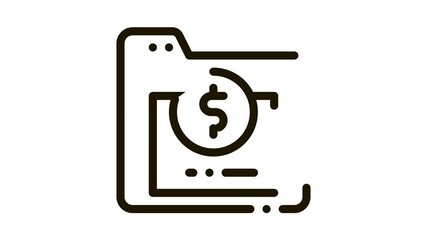 Poster - Financial Electronic Computer Folder animated black icon on white background