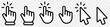 Computer mouse click cursor gray arrow icons set and loading icons. Cursor icon.Hand clicking icon collection.Pointer click icon. Mouse click cursor collection. Vector illustration.