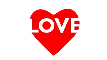 Poster - Lettering and heart. Graphic rendering. Themes of love and romance. Valentine's Day. Emotions and feelings. The 14th of February.