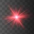 Glow isolated red light effect, lens flare