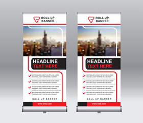 Wall Mural - Roll up banner design template, abstract background, pull up design, x-banner, rectangle size.