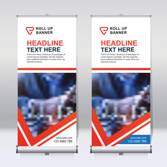 Wall Mural - Roll up banner design template, abstract background, pull up design, x-banner, rectangle size.
