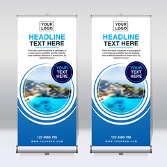 Wall Mural - Roll up banner design template, abstract background, pull up design, x-banner, rectangle size.