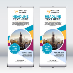 Sticker - Roll up banner design template, abstract background, pull up design, x-banner, rectangle size.