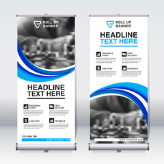 Wall Mural - Roll up banner design template, abstract background, pull up design, x-banner, rectangle size.