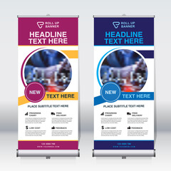 Wall Mural - roll up banner design template, abstract background, pull up design, x-banner, rectangle size.