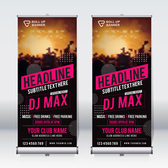 Wall Mural - roll up banner design template, abstract background, pull up design, x-banner, rectangle size.