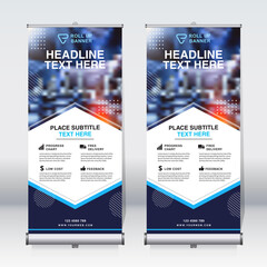 Wall Mural - roll up banner design template, abstract background, pull up design, x-banner, rectangle size.
