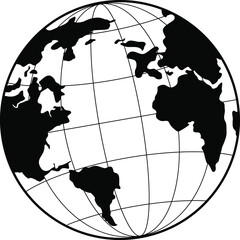 Poster - Earth. Template earth globe, isolated. Shape of planet map earth. World vector icon. Vector illustration