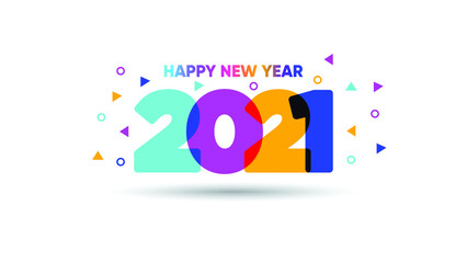Leinwandbilder - Happy new year 2021 background vector design