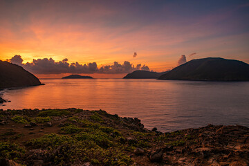 Wall Mural - Beautiful landscape of sunset on the beach at Con Dao Island, Vietnam