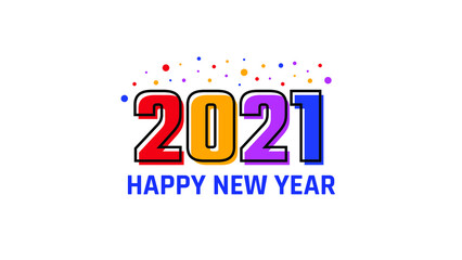 Leinwandbilder - Happy new year 2021 background vector design