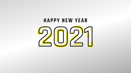 Leinwandbilder - Happy new year 2021 background vector design