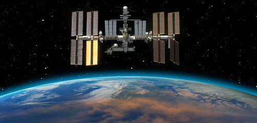 Poster - International Space Station ISS over planet Earth