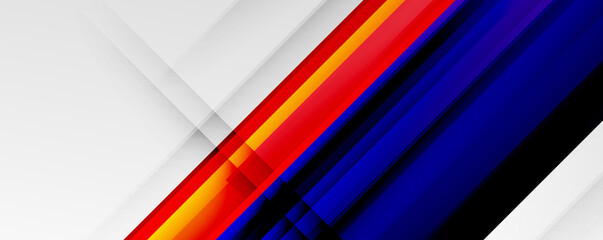 Wall Mural - Geometric abstract backgrounds with shadow lines, modern forms, rectangles, squares and fluid gradients. Bright colorful stripes cool backdrops
