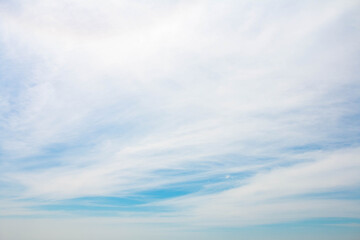 Blue sky On a clear day, there are white clouds and a beautiful blue sky.