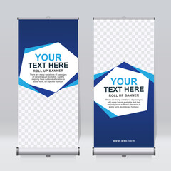 Wall Mural - roll up banner design template, vertical, corporate background, pull up design, modern retractable b