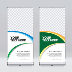 Wall Mural - Roll up banner design template, vertical, corporate background, pull up design, modern retractable banner, rectangle size.