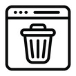 
Online waste data container, solid icon of web delete 
