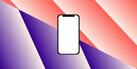 Smart phone square icon. Flat design style. Mobile phone simple silhouette. Modern, minimalist, round icon in stylish colors. Web site page and mobile app design vector element. Elegant