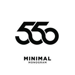 minimal initial number 550 simple template vector design isolated background