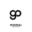 minimal initial letter go initial number 90 simple vector design isolated background