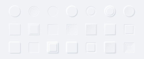 Wall Mural - neumorphism style elements vector set. modern website or mobile app design. minimal style neumorphis