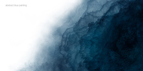 abstract watercolor paint background dark blue color grunge texture and white space for text.