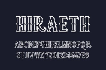 Fototapete - alphabet vintage font, typeface design, black style background