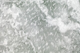 Fototapeta Storczyk - top view of the lake with frozen ice and a beautiful pattern on it