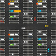 Top view of parking with lots of realistic glossy cars on asphalt, seamless pattern